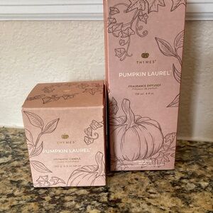 Thymes Pumpkin Laurel Aromatic Candle and Diffuser Set